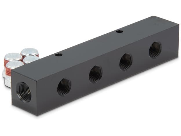 A64, 7 Anschlüsse, Hydraulikverteiler, 178 mm lang