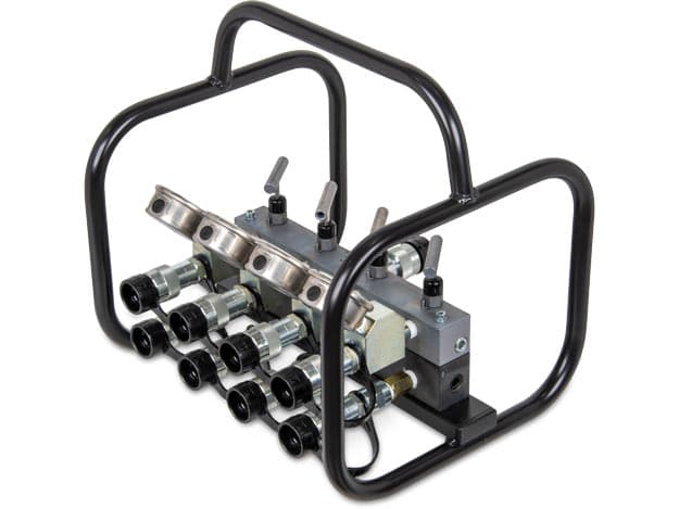 AMGC42, Split Flow Hydraulic Manifold with Gauges and Frame, For Double-Acting Cylinders