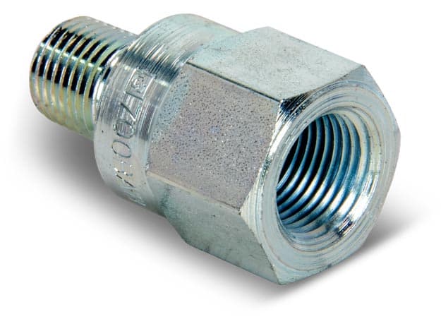 FZ1055, Hochdruckanschluss, Adapter, 10.000 psi maximaler Betriebsdruck, Anschluss von 3/8" NPTF-Innengewinde auf 1/4" NPTF-Außengewinde