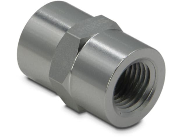 FZ1605, Hochdruckverschraubung, Kupplung, 10.000 psi maximaler Betriebsdruck, Anschluss von 1/4" NPTF Innengewinde auf 1/4" NPTF Innengewinde