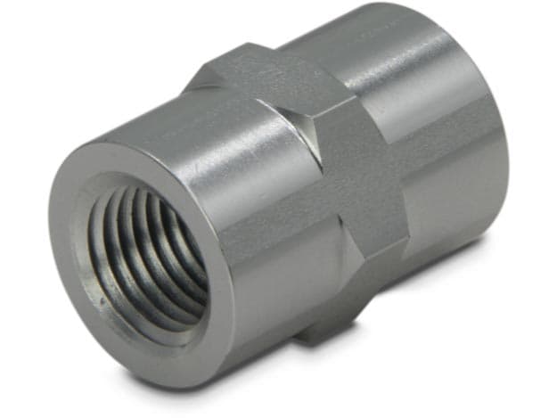FZ1605, Hochdruckverschraubung, Kupplung, 10.000 psi maximaler Betriebsdruck, Anschluss von 1/4" NPTF Innengewinde auf 1/4" NPTF Innengewinde