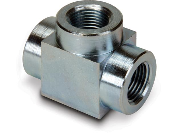 FZ1612, Hochdruckverschraubung, T-Stück, 10.000 psi maximaler Betriebsdruck, Anschluss von 3/8" NPTF Innengewinde auf 3/8" NPTF Innengewinde