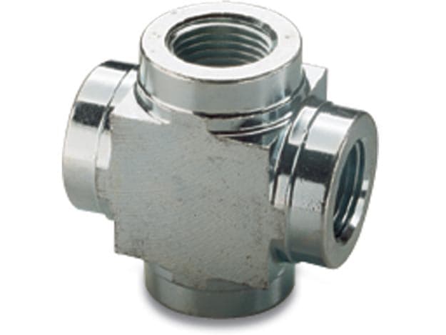 FZ1613, High Pressure Fitting, Cross, 10,000 psi Maximum Operating Pressure, Connection from 3/8" NPTF Female to 3/8" NPTF Female