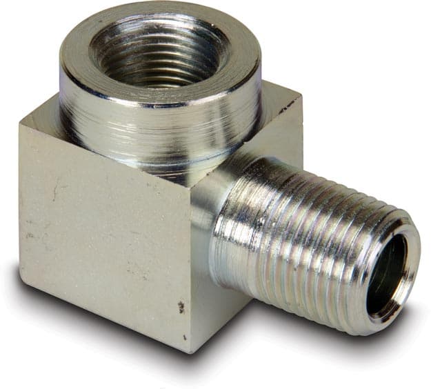 FZ1616, Hochdruckanschluss, Straßenbogen, 10.000 psi maximaler Betriebsdruck, Anschluss von 3/8" NPTF-Stecker auf 3/8" NPTF-Buchse