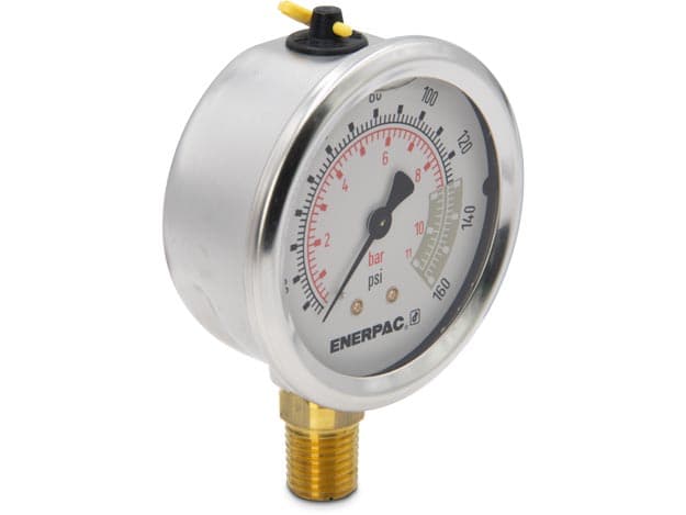 G2510L, hydraulisches Manometer, 63 mm Durchmesser, untere Montage, mit Glyzerin gefüllt, 160 maximal psi