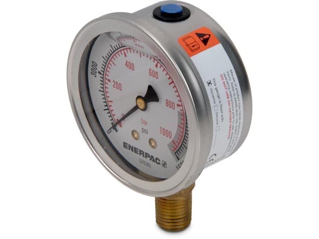 G2536L, Hydraulic Pressure Gauge, 63 mm Face, Lower Mount, Glycerine Filled, 15,000 maximum psi