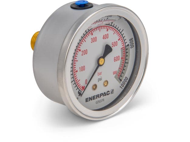 G2537R, Hydraulic Pressure Gauge, 63 mm Face, Center Rear Mount, Glycerine Filled, 10,000 maximum psi