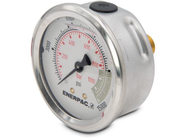G2538R, hydraulisches Manometer, 63 mm Durchmesser, mittige Montage hinten, mit Glyzerin gefüllt, 15.000 psi maximal