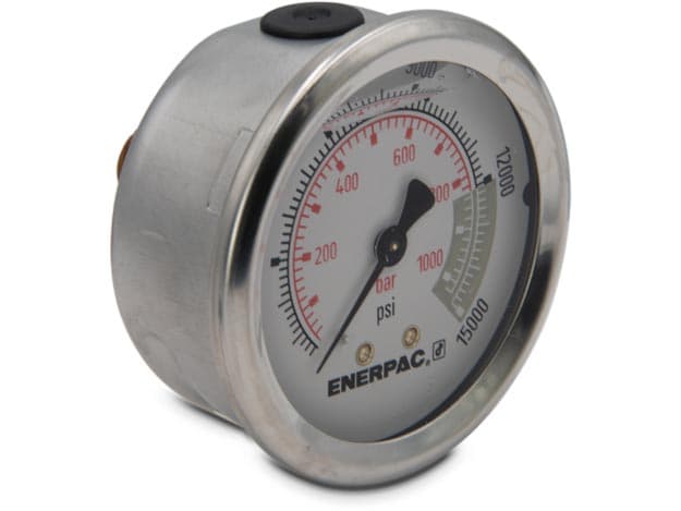 G2538R, hydraulisches Manometer, 63 mm Durchmesser, mittige Montage hinten, mit Glyzerin gefüllt, 15.000 psi maximal
