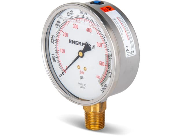G4039L, Hydraulikmanometer, 100 mm Durchmesser, untere Montage, mit Glyzerin gefüllt, maximal 10.000 psi