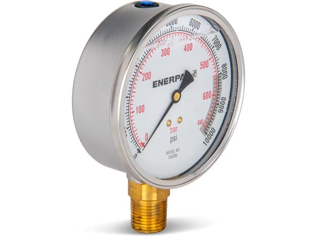 G4039L, Hydraulikmanometer, 100 mm Durchmesser, untere Montage, mit Glyzerin gefüllt, maximal 10.000 psi