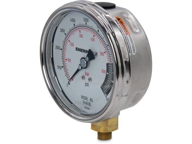 H4049L, Hydraulikmanometer, 100 mm Durchmesser, untere Montage, hoher Zyklus, maximal 10.000 psi