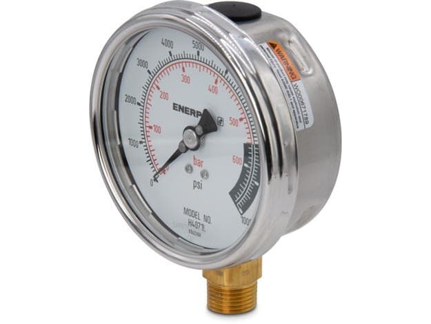 H4071L, Hydraulikmanometer, 100 mm Durchmesser, untere Montage, hoher Zyklus, maximal 10.000 psi