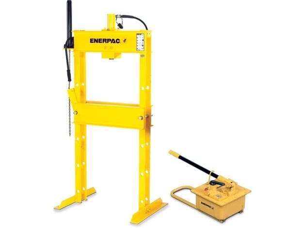 Hydraulický lis IPH5030, 50 tun, H-rám s jednočinným válcem RC506 a ruční pumpou P462