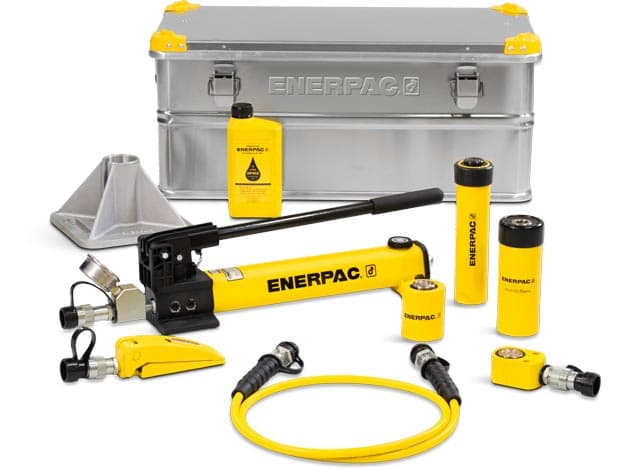 SC10HTBE, 10 Ton, Four Hydraulic Cylinders and Hand Pump Toolbox Set