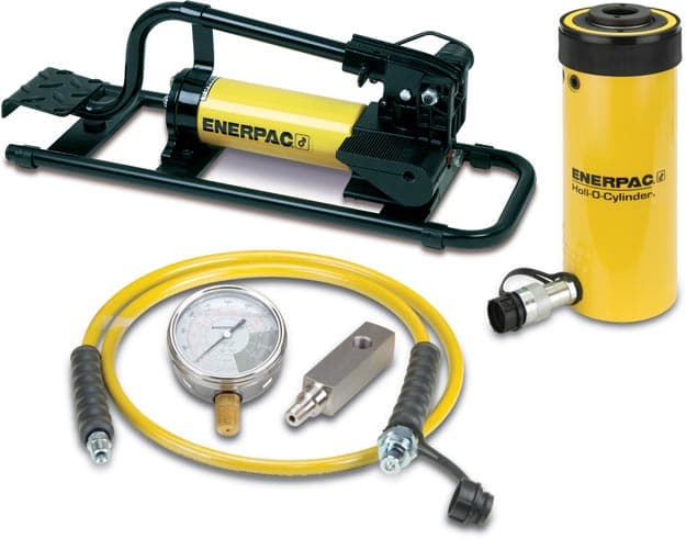 SCH302FP, 30 Ton, 64 mm Stroke, Hollow Hydraulic Cylinder and Foot Pump Set