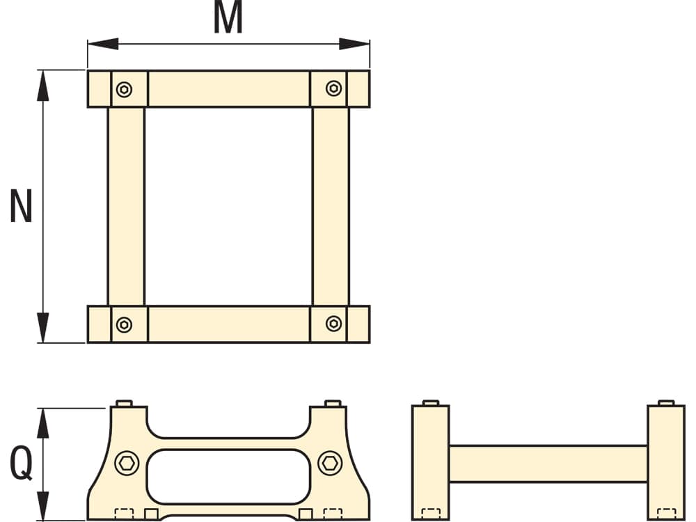 SCJ10B, Cribbing Block for SCJ-Series Cube Jack™ – Product Dimensions (mm)