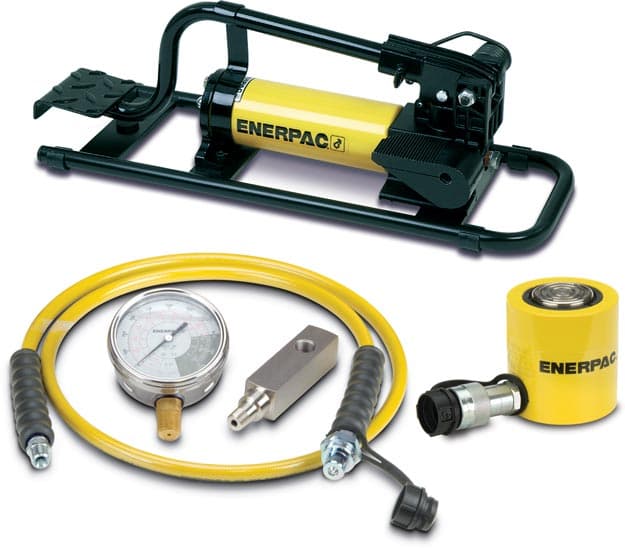 SCL201FP, 20 Ton, 44 mm Stroke, Low Height Hydraulic Cylinder and Foot Pump Set