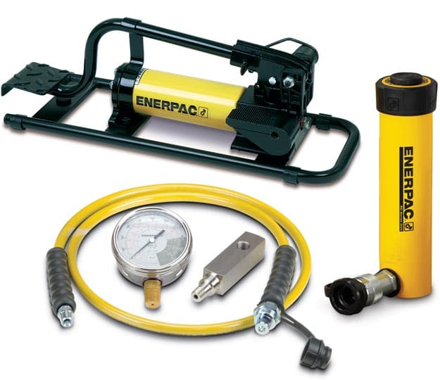 SCR106FP, 10 Ton, 156 mm Stroke, Hydraulic Cylinder and Foot Pump Set