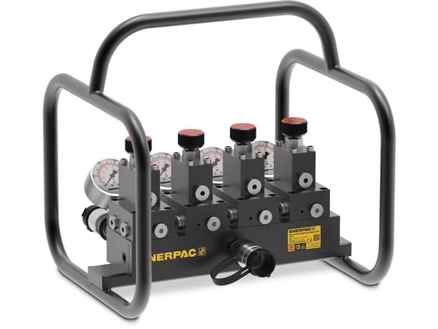 SFM41, Split Flow Hydraulic Manifold with Gauges and Frame, For Single-Acting Cylinders