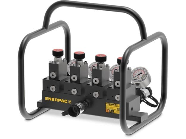 SFM41, Split Flow Hydraulic Manifold with Gauges and Frame, For Single-Acting Cylinders