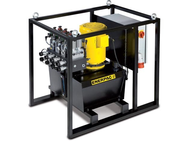 SFP404SW, Electric Split Flow Hydraulic Pump, 4 Outlets, 4/3 Solenoid Valve, 40 liter Reservoir, 400V
