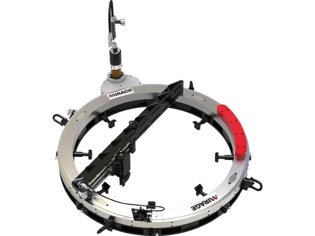MM1250E, stroj pro vnější montáž příruby, průměr čela 0-50" (0-1270 mm), pneumatický