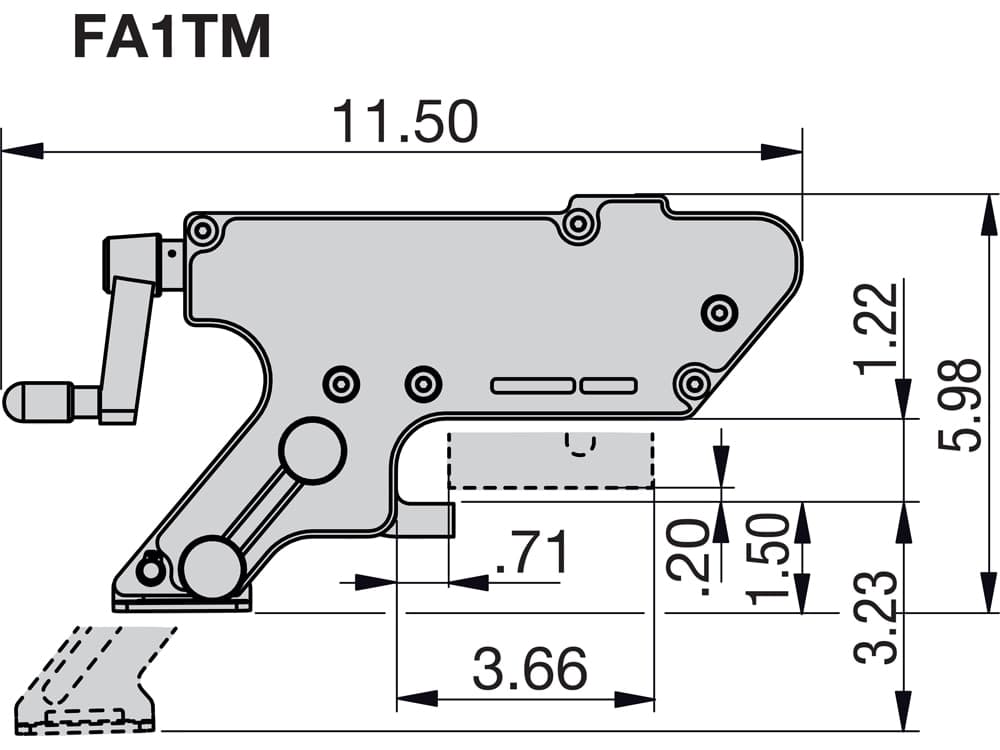 FA1TMSTD, 1,1 Tonnen, mechanischer Flanschausrichtungswerkzeugsatz – Produktabmessungen (mm)