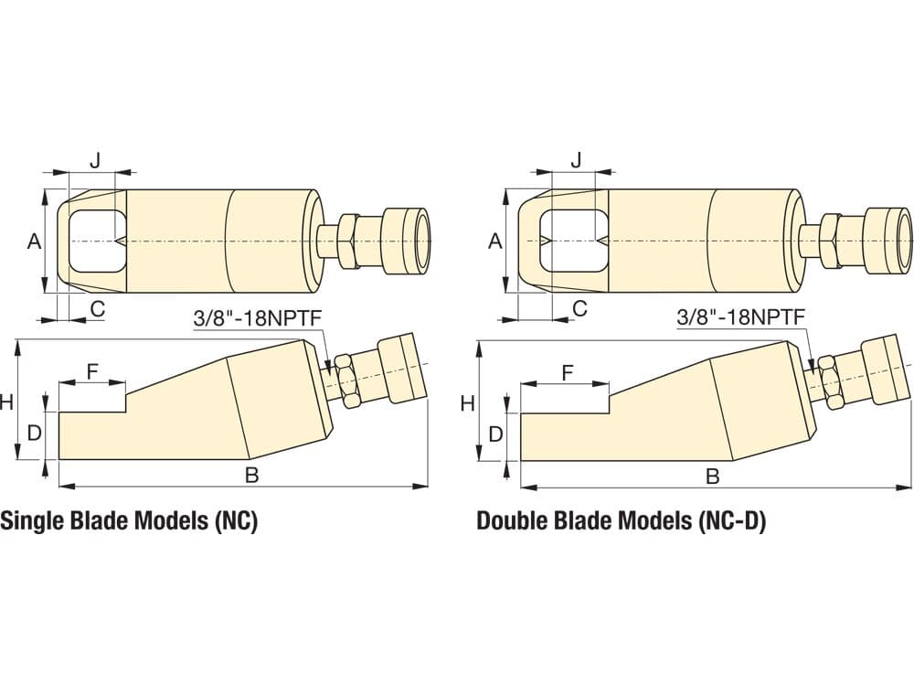NC4150, kapacita 35 tun, hydraulický střihač matic, šestihran do 50,8 mm – Rozměry produktu (mm)