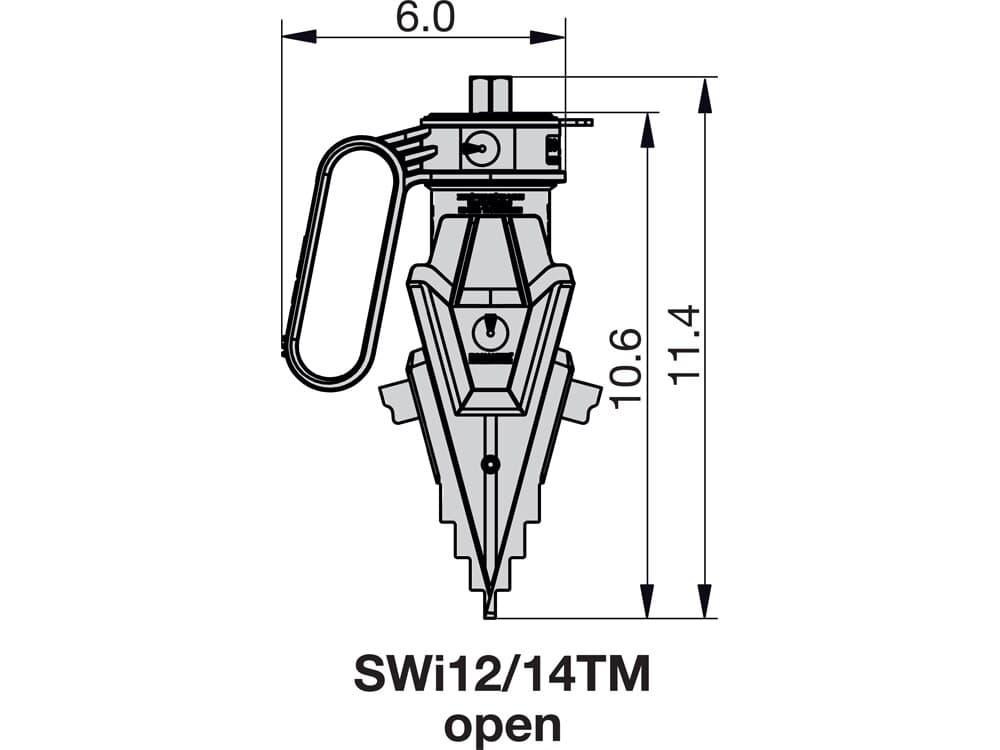 SWI1214TMSTDSPB, 15,7 tuny, sada mechanického roztahovače přírub, maximální rozpětí 4,1 palce – Rozměry produktu (mm)