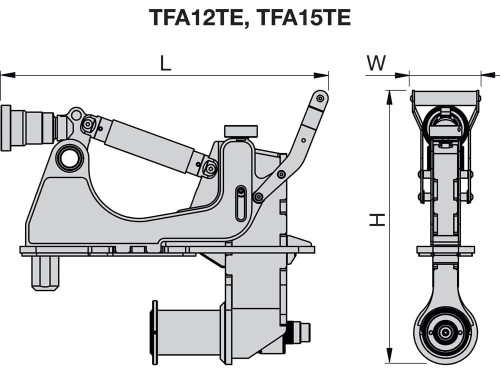 TFA12TISTD, 13,5 tuny, integrální hydraulická sada nástrojů pro vyrovnání přírub větrné věže – Rozměry produktu (mm)